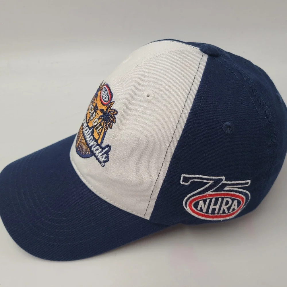 NHRA Hat Adjustable White Blue Top Eliminator Club 2026 Drag Winter Nationals